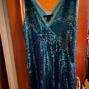 Marc by Marc Jacobs Teal Sequin Cocktail Dress – Size Silk Lined Style M4002227